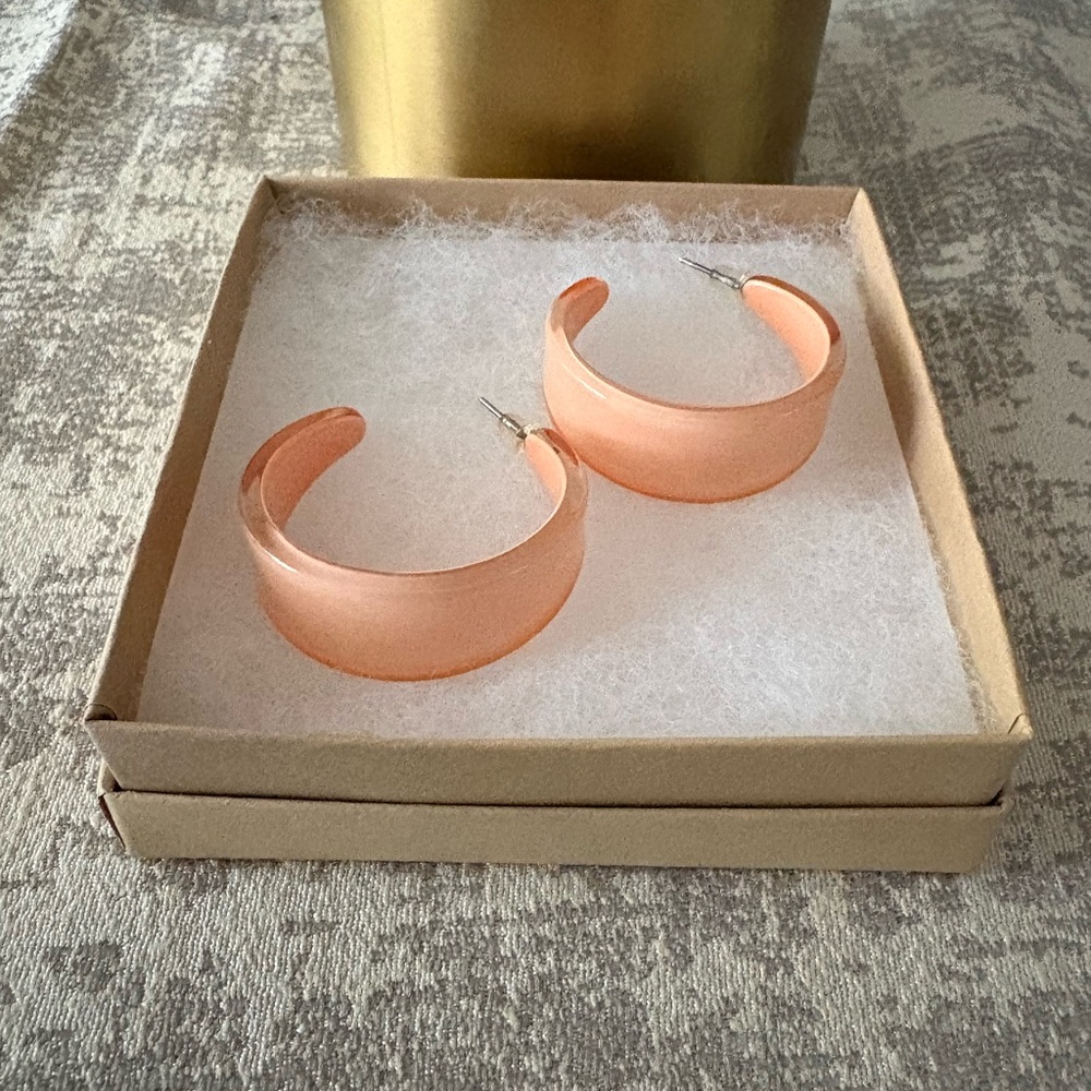 Elegant Peach Hoop Earrings